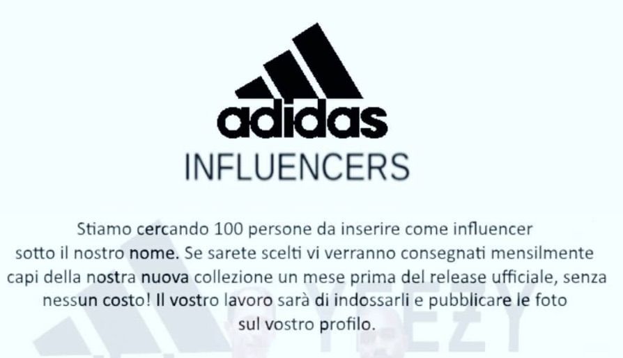 La bufala di Adidas che cerca influencers article-post
