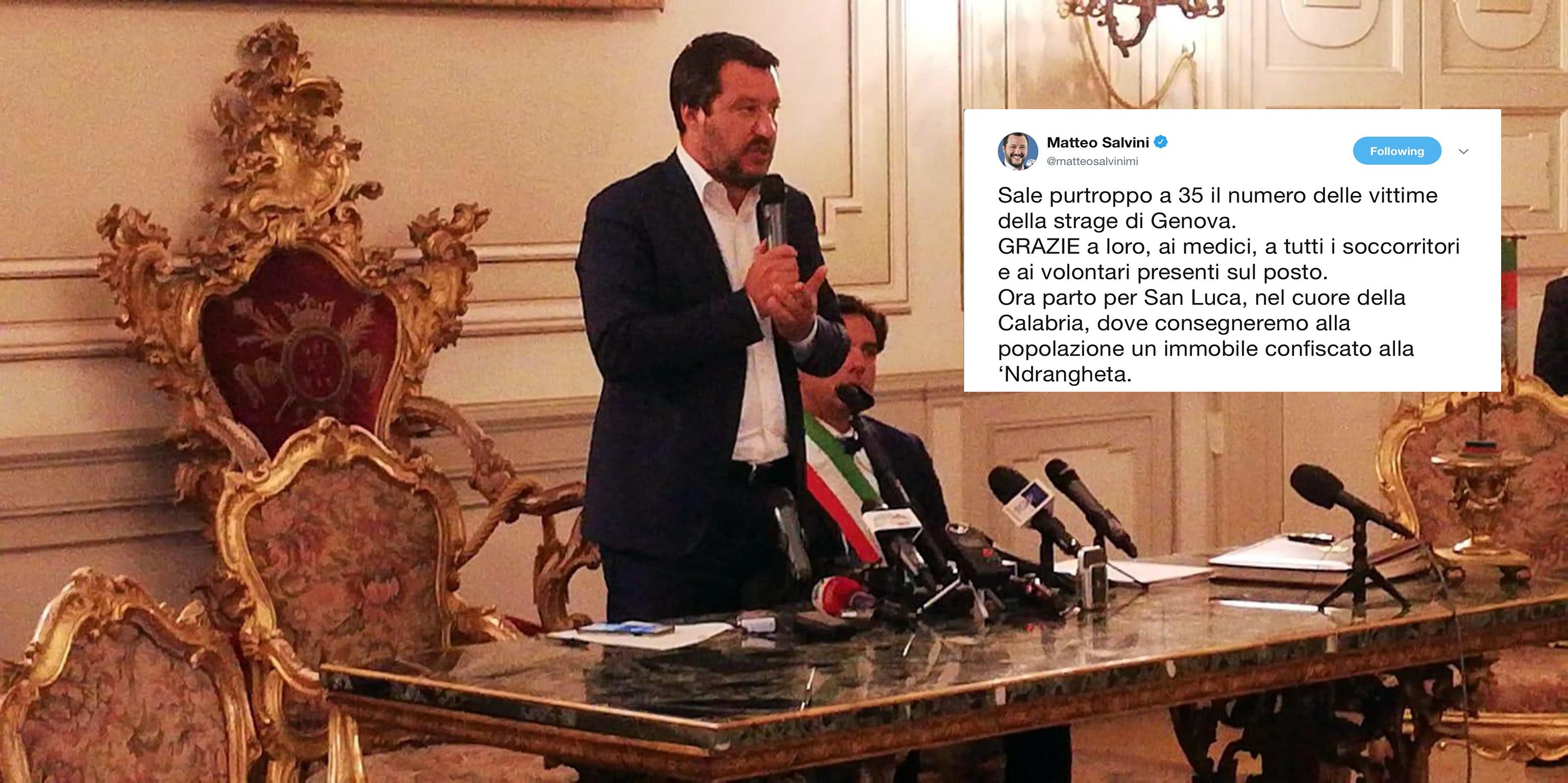 Salvini Ringrazia Vittime, Il Controverso Tweet Sul Crollo Ponte A Genova