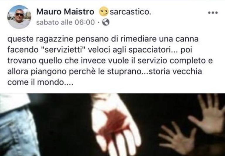 Bufera per i post del poliziotto di Adria:«Lo stupro se lo sono andato a cercare, poi piangono pure»