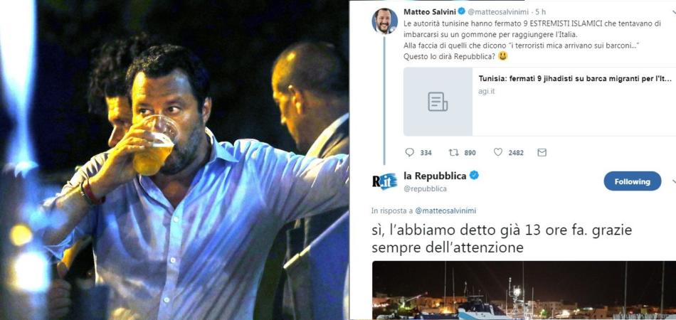 Salvini smentito da Tunisia