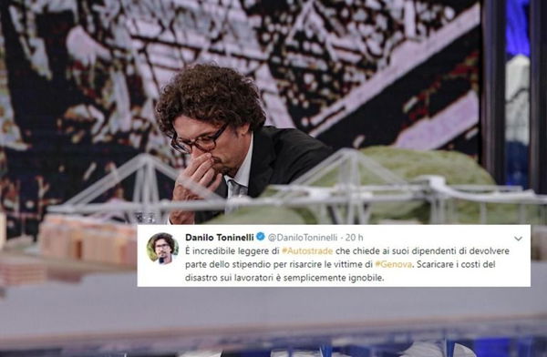 Toninelli accusa Autostrade per la colletta, ma sono stati proprio i dipendenti a volerla fare