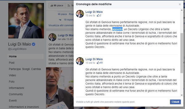 I problemi con l’italiano (e con Facebook) di Luigi di Maio