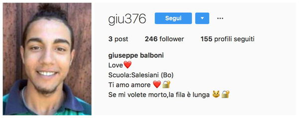 La fila è lunga per chi mi vuole morto: la triste profezia della Bio Instagram di Giuseppe Balboni