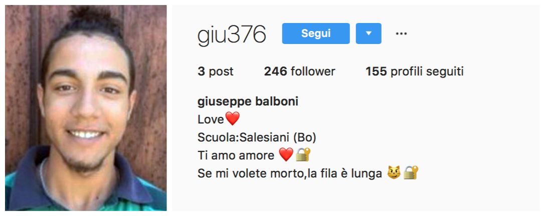 La fila è lunga per chi mi vuole morto: la triste profezia della Bio Instagram di Giuseppe Balboni article-post