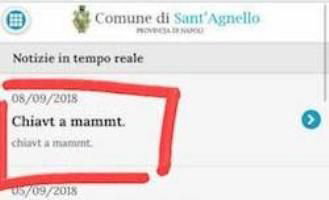 Il messaggio osceno sulla home del sito del Comune di Sant’Agnello article-post