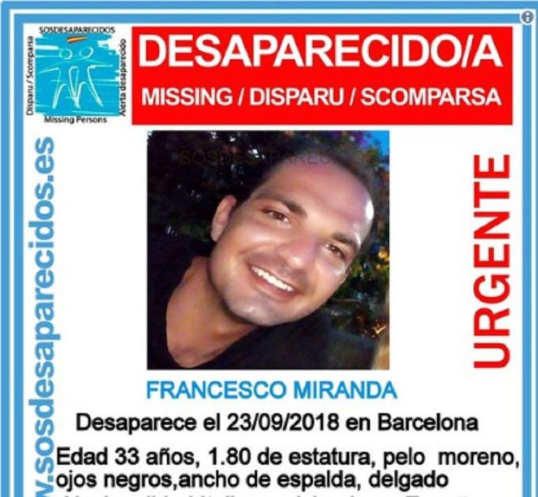Spagna: si cerca Francesco Miranda, italiano. Nessuna notizia da giorni