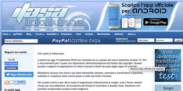Italiansubs ha chiuso, ma chiede un ultimo aiuto alla sua community