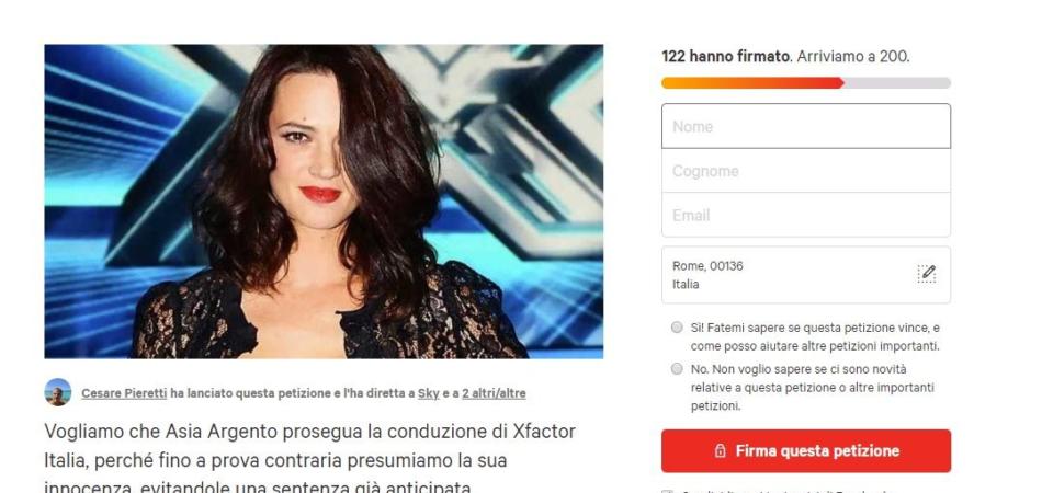 petizione Asia Argento