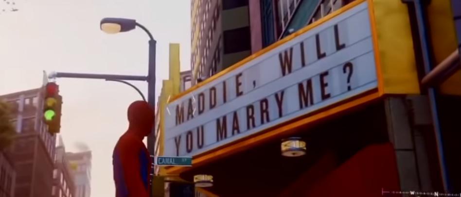 proposta matrimonio con Spider-man