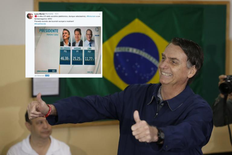 Luca Morisi, social media manager di Salvini, si appropria della vittoria di Bolsonaro e prevede «suicidi dei buonisti»