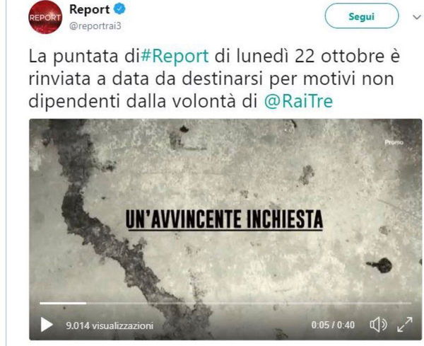 La fake news della Rai che ha annullato la puntata di Report sulla Juventus
