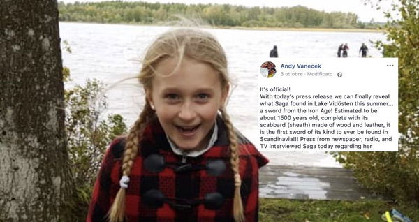 Bambina di 8 anni ritrova spada vichinga vecchia più di un millennio