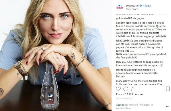 Sappiate che Chiara Ferragni non decide sul prezzo della bottiglietta Evian