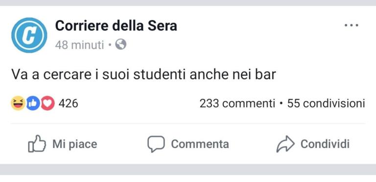 Il Corriere della Sera si dimentica di postare un link a uno stato su Facebook, la simpatica risposta della rete