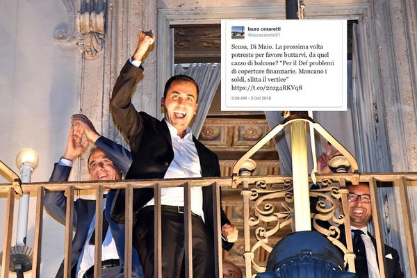Laura Cesaretti e il blocco sul Twitter per il tweet su Di Maio e il balcone