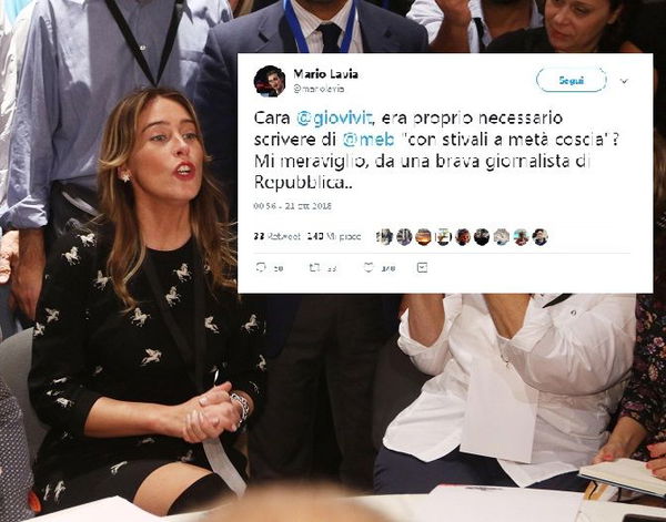 Lavia attacca la collega di Repubblica «sui stivali a metà coscia della Boschi»