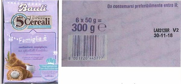 Il Ministero della Salute ha richiamato Croissant Bauli per il rischio salmonella