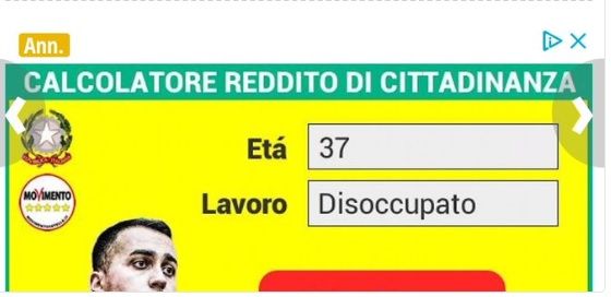 Il calcolatore del reddito di cittadinanza che è un servizio a pagamento (e usa il logo di Grillo e dell’Inps) article-post