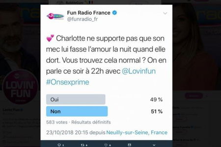 «È normale fare sesso con la propria compagna mentre dorme?», il tweet che divide la Francia article-post