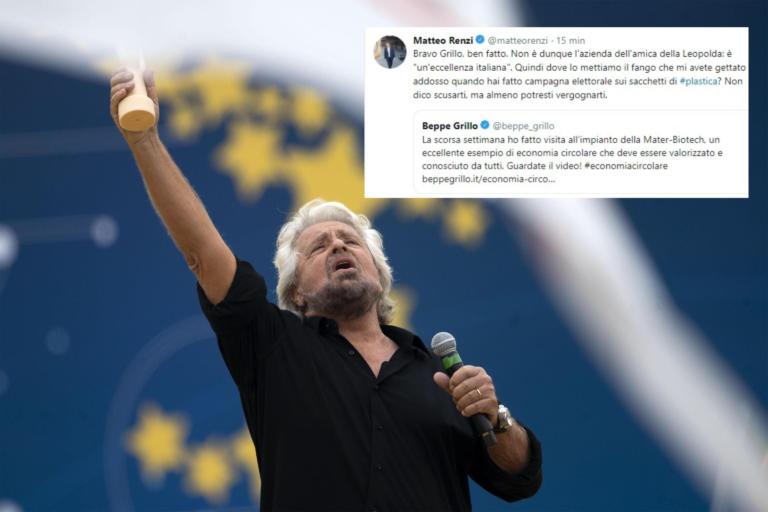 Beppe Grillo esalta l’azienda dei sacchetti «dell’amica di Renzi»