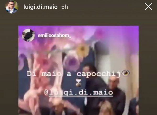 Luigi Di Maio reposta una Instagram Stories in cui viene definito una «testa di ca**o»