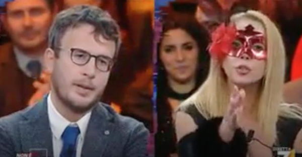 Diego Fusaro alla scambista: «Leggi Platone»