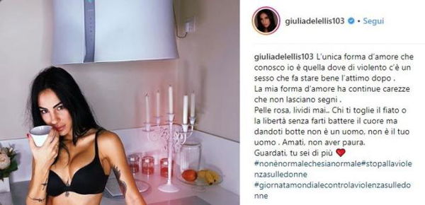 Giulia De Lellis, il «sesso violento» e le critiche per la foto in intimo