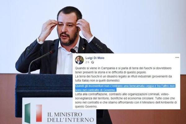 Salvini e Di Maio si «differenziano» sui rifiuti a Napoli e sui termovalorizzatori