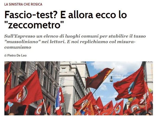 Dopo il fascistometro e il ladrometro, Il Tempo lancia lo «zeccometro»
