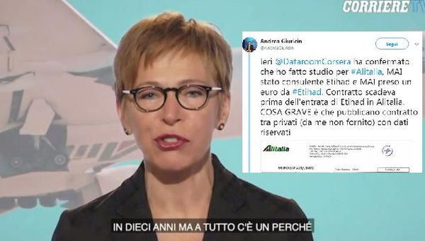 Gabanelli ritorna sulla consulenza di Giuricin. E scivola su Alitalia