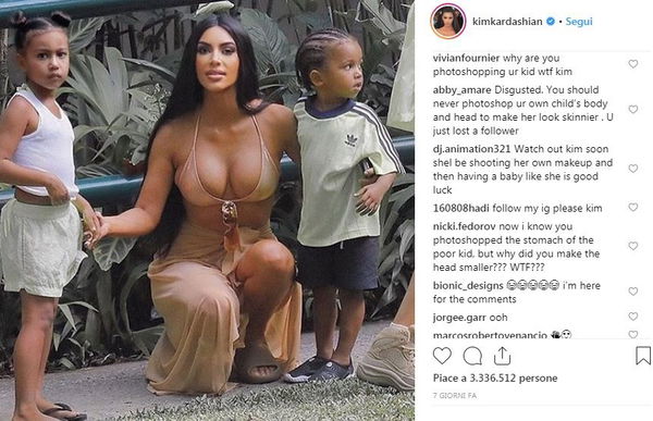 Kim Kardashian ha ritoccato la pancia di sua figlia di 5 anni (e ha sbagliato)
