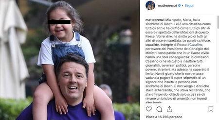 Matteo Renzi si scaglia contro Casalino su Instagram: «Lo devo a mia nipote» article-post