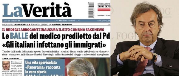 La Verità attacca Burioni per un articolo sui batteri trasmessi agli immigrati