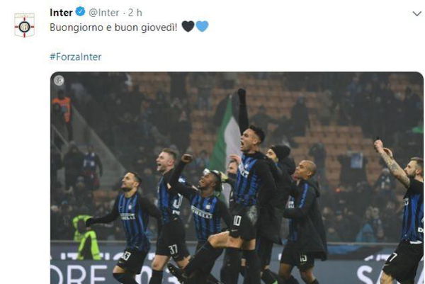 L’Inter twitta «Buongiorno e buon giovedì!» dopo gli scontri, la morte del tifoso e i cori razzisti