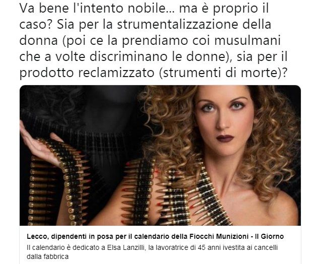 Il calendario con le foto hot delle dipendenti tra proiettili e cartucce: è polemica article-post