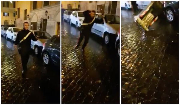 Carabiniere aggredito a Trastevere | VIDEO