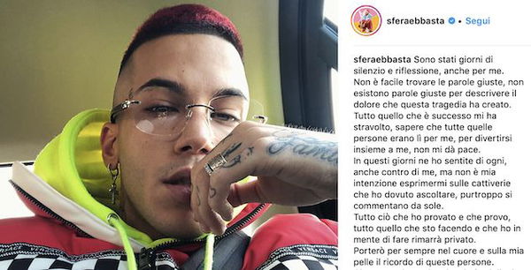 Sfera Ebbasta torna a parlare su Instagram: «Quello che è successo mi ha stravolto»