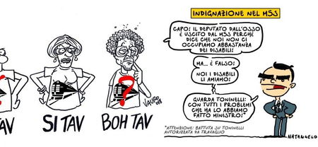 Travaglio e le vignette: boccia il Toninelli ‘Boh Tav’ ma promuove il Toninelli ‘disabile’ article-post