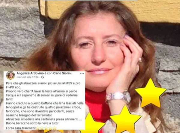La consigliera grillina minaccia gli abruzzesi: «Votate la candidata M5S o godetevi le baracche»