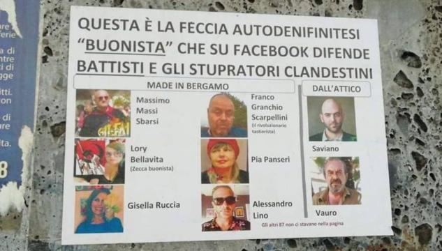 Battisti Bergamo, volantino contro 'buonisti' che difendono il terrorista