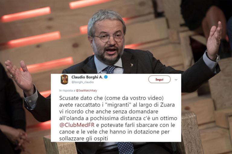 Il leghista Borghi accusa Sea Watch di non aver portato i «clandestini» in un villaggio vacanze