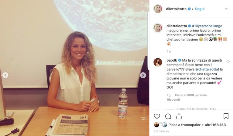 Diletta Leotta ha mentito sul suo #10yearschallange: posta la foto del 2014