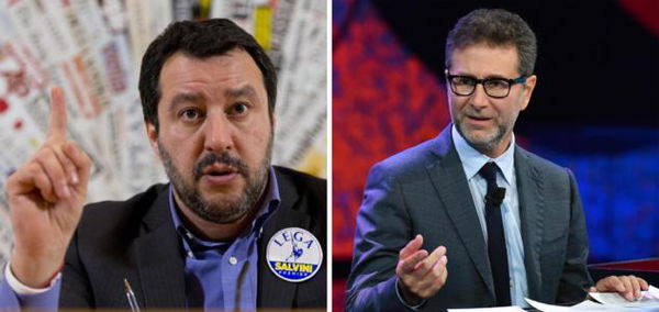 Nuovo scontro Fazio-Salvini. Il conduttore gli dà del «disumano» e lui replica: «Sei un milionario»