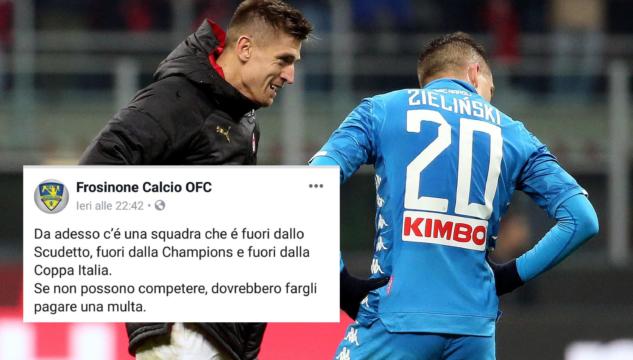 Frosinone Napoli uscita Coppa Italia