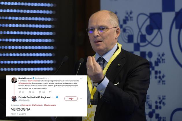 Zingaretti nomina Ricciardi consigliere per la ricerca e il M5S Barillari attacca: «Vergogna» article-post