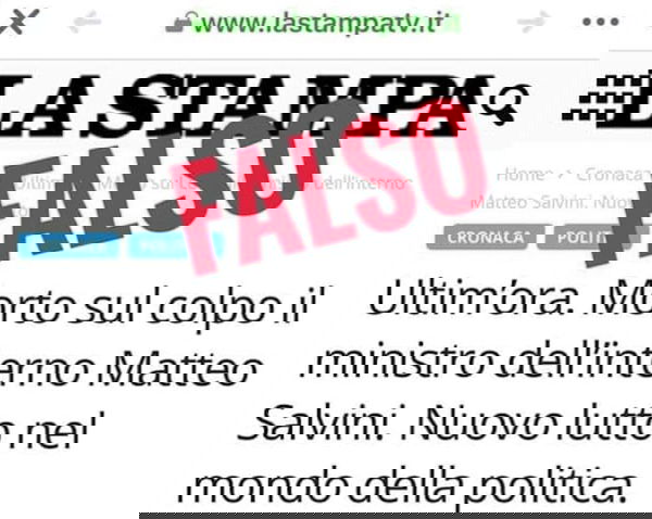 La bufala di Salvini morto sul colpo, il ministro: «Mi allungano la vita»