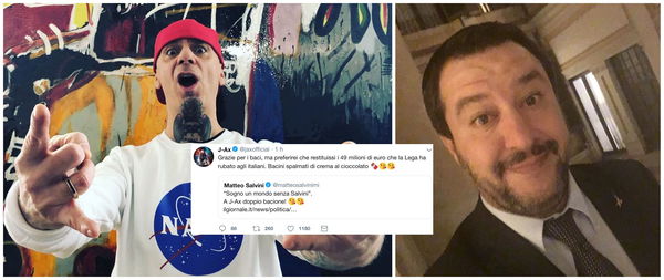 J-Ax asfalta Salvini sui social: «Grazie dei baci, preferirei restituissi i soldi»