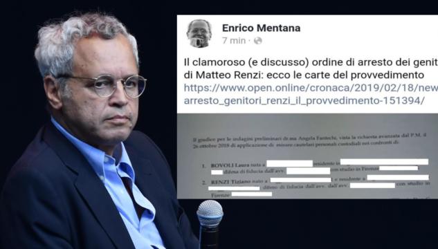 Enrico Mentana e gli indirizzi dei genitori di Renzi