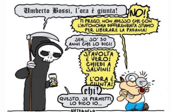 Renzo Bossi contro Natangelo e Travaglio per la vignetta sul padre Umberto