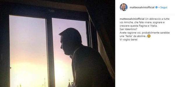 Matteo Salvini vuole abolire San Valentino